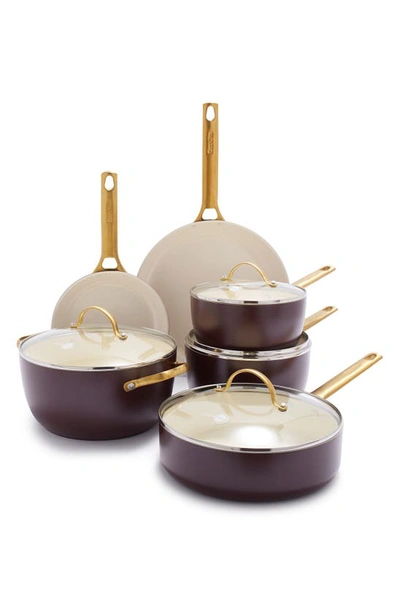 Greenpan Reserve Ceramic Nonstick 10-piece Cookware Set In Merlot