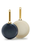 Greenpan Reserve Set Of 2 Ceramic Nonstick Frying Pans In Oxford Blue