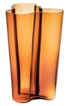 Iittala Alvar Aalto Finlandia Crystal Vase In Orange