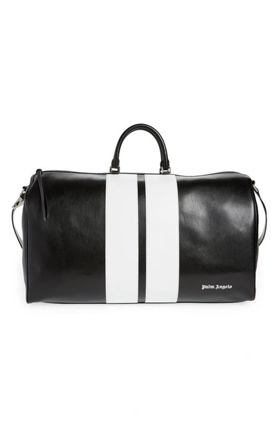 Palm Angels Classic Leather Track Travel Bag In Black