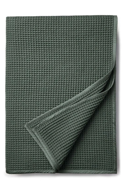 Boll & Branch Waffle Organic Cotton Blanket In Spruce