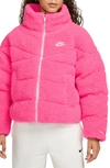 Nike Sportswear Therma-fit City Series High Pile Fleece Jacket In Hyper Pink/white/white