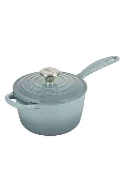 Le Creuset Signature 1.75-quart Enameled Cast Iron Saucepan In Sea Salt