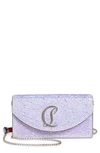 Christian Louboutin Loubi54 Rhinestone-embellished Clutch Bag In Lilac Smoke/ Silver