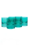 Estelle Colored Glass Set Of 6 Rocks Glasses In Emerald Green