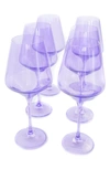 Estelle Colored Glass Set Of 6 Stem Wineglasses In Lavender