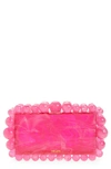 Cult Gaia Eos Beaded Clutch Bag In Qajar Rose