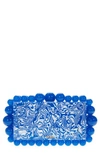 Cult Gaia Eos Beaded Marbled Acrylic Clutch In Persian Blue