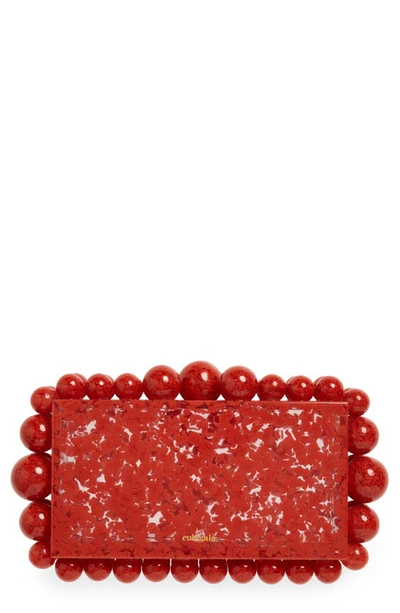 Cult Gaia Eos Beaded Acrylic Box Clutch In Rouge