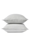 Coyuchi Cloud Set Of 2 Brushed Organic Cotton Flannel Pillowcases In Pale Gray Heather W/cypress