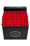 Venus Et Fleur Classic Large Square Rose Box In Red