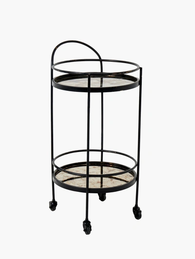 French Connection Antique Mirrored Drinks Trolley
