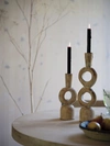 FRENCH CONNECTION WOODEN CANDLE HOLDER NATURAL