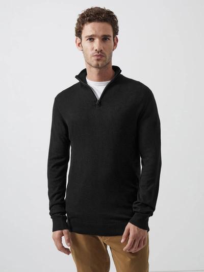 French Connection Tall Soft Touch Half Zip Sweater In Navy