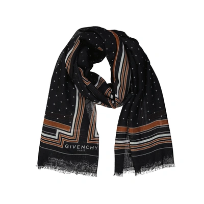 Givenchy Printed Cashmere Foulard In Black