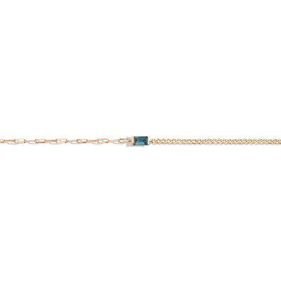 Aurate New York X Michelle: Tranquility Blue Topaz Chain Bracelet In Yellow
