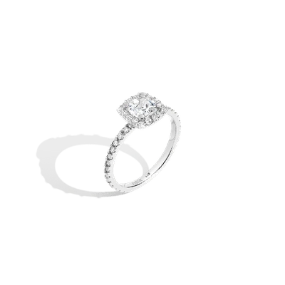 Aurate New York Pavé Cushion Cut Halo Diamond Ring (natural Diamond) In Rose
