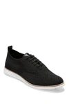 Cole Haan Original Grand Womens Leather Perforated Oxfords In Black Knit