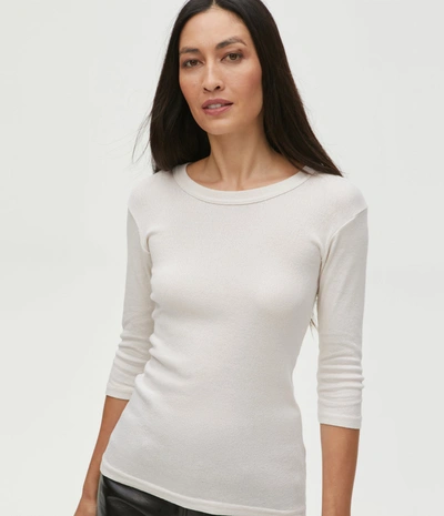 Michael Stars Dora Shine Tee In Chalk