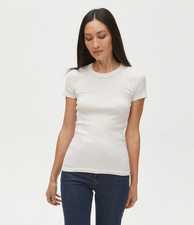 Michael Stars Fallon Shine Tee In Chalk