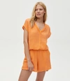 Michael Stars Draya V-neck Top In Marmalade