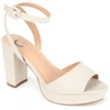 Journee Collection Women's Nairri Wide Width Platform Block Heel Dress Sandals In Beige