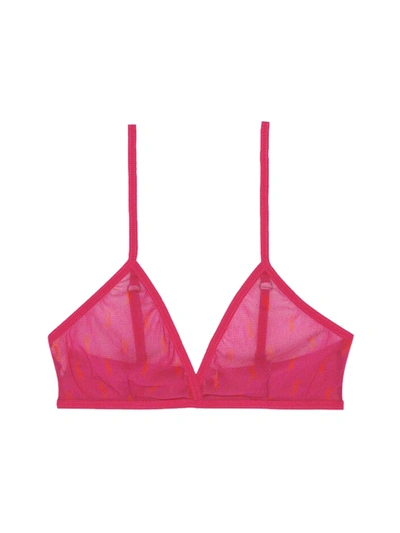 Saint Laurent Monogram Tulle Bra - Atterley In Pink & Purple