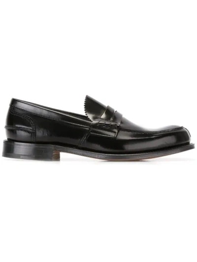 Church's Tunbridge Fume Navy Loafers In Black