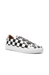 GIVENCHY GIVENCHY LEATHER URBAN STREET LOW SNEAKERS IN BLACK, WHITE, CHECKERED & PLAID. ,BM08219969