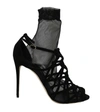 DOLCE & GABBANA DOLCE & GABBANA BLACK SUEDE TULLE ANKLE BOOT WOMEN'S SANDALS