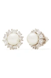 Kate Spade Candy Shop Pearl Halo Studs In Clear/ Silver