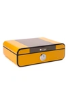Bey-berk Carbon Fiber 25-cigar Humidor In Yellow