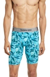 Tommy John Second Skin 8-inch Boxer Briefs In Blue Atoll Rubber Tree