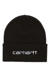 Carhartt Script Beanie In Black