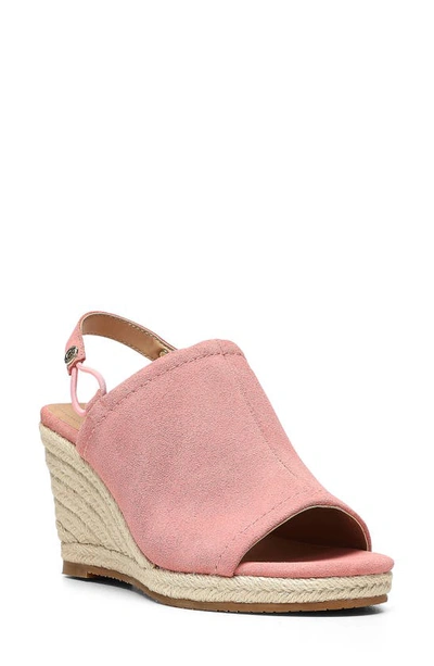 Nydj Cai Slingback Espadrille Wedge Sandal In Blush Pink