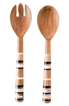 Juliska Stonewood Stripe 2-piece Salad Serving Set In Natural Stripe