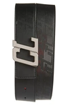 Christian Louboutin Happy Rui Cl Logo Buckle Perforated Leather Belt In Black/loubi/gun M