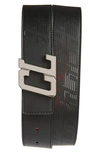 Christian Louboutin Happy Rui Cl Logo Buckle Perforated Leather Belt In Black/ Loubi/ Gun Metal