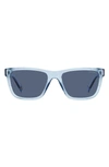 Polaroid 54mm Polarized Square Sunglasse In Azure/ Blue Polarized
