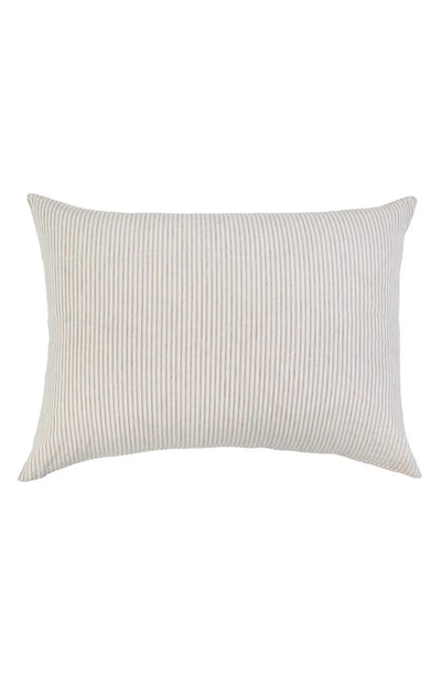 Pom Pom At Home Connor Big Stripe Linen & Cotton Accent Pillow In Ivory/ Amber