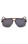 Tom Ford Hugo-02 63mm Oversize Navigator Sunglasses In Brown