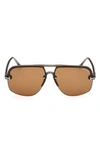 Tom Ford 59mm Pilot Acetate Sunglasses In Green