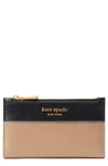 Kate Spade Morgan Colorblocked Saffiano Leather Small Slim Bifold Wallet In Cafe Mocha Multi