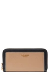 Kate Spade Morgan Colorblocked Saffiano Leather Zip-around Continental Wallet In Cafe Mocha Multi