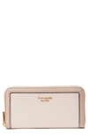 Kate Spade Morgan Colorblocked Zip-around Continental Wallet In Pale Dogwood