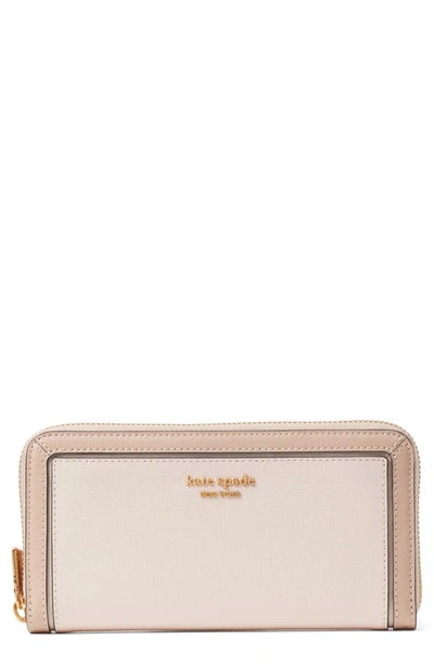 Kate Spade Morgan Colorblocked Zip-around Continental Wallet In Pale Dogwood