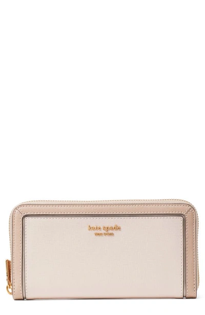 Kate Spade Morgan Colorblocked Zip-around Continental Wallet In Pale Dogwood Mult