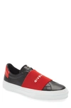 Givenchy City Sport Slip-on Sneaker In Black/ White/ Red