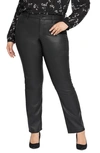 Nydj Marilyn Straight Leg Jeans In Black Coated