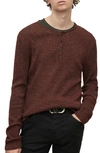 John Varvatos Hayes Regular Fit Cotton Blend Long Sleeve Henley In Red